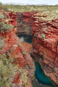 High angle view of rock formations