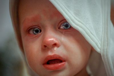 Close-up portrait of cute baby