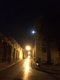 Road in city at night