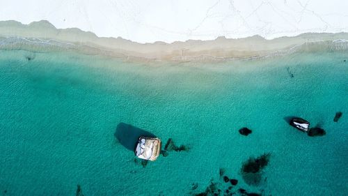 High angle view of sea shore