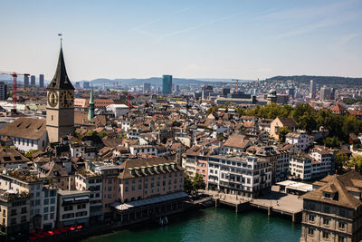 Aerial view of buildings in city