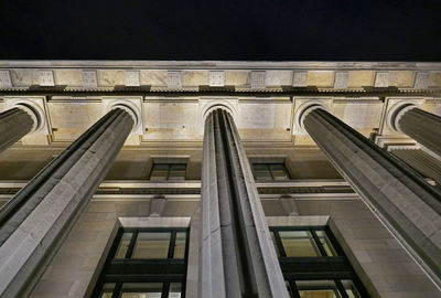 Low angle view of building at night