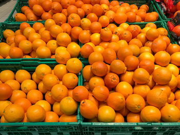 Full frame shot of oranges for sale at market