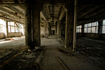 Interior of abandoned building