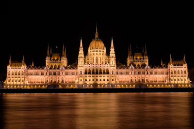 Illuminated city at night