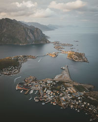 High angle view of sea against sky