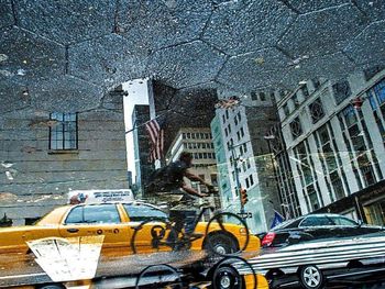 Cars parked in front of building