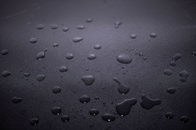 Full frame shot of raindrops on wet surface