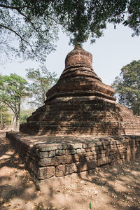 Low angle view of old temple