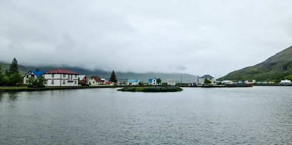 The famous town seydisfjordur with some typical icelandic buildings