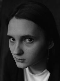 Close-up portrait of beautiful young woman