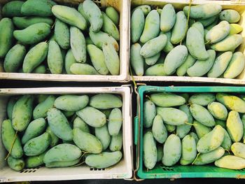 High angle view of vegetables in market