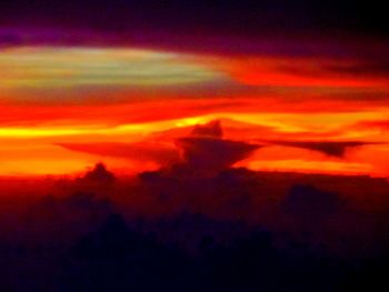 Scenic view of cloudy sky at sunset
