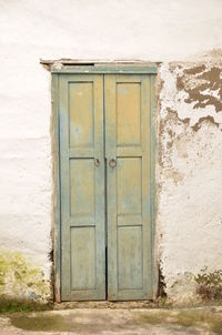 Closed door of old building