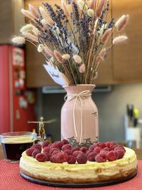 Close-up of cake on table