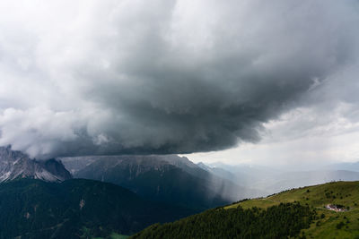 Storm in the mountains, italy.