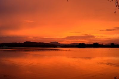 Scenic view of sunset over sea