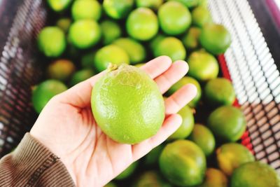 Close-up of hand holding fruit