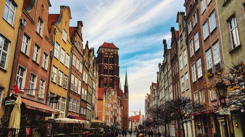 Low angle view of buildings against sky