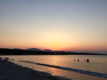 Scenic view of sunset over sea