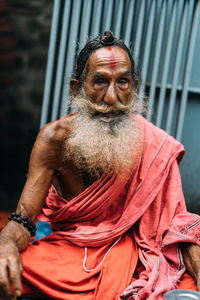 Portrait of man wearing mask