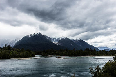 Scenic view of mountains against sky