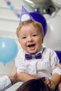 Child in the day of birth one year in the studio