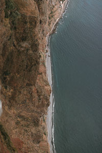 High angle view of rocks on beach