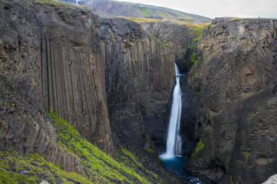 Scenic view of waterfall