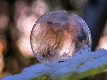 Close-up of bubbles in glass