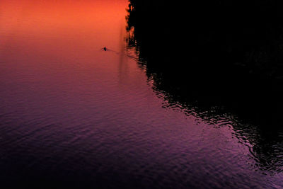 Scenic view of sea against sky at sunset