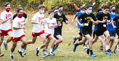 Group of people running