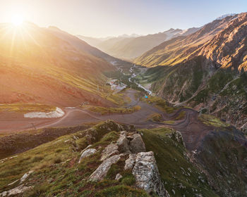 Scenic view of mountains against sky