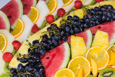 Directly above shot of fruits in plate
