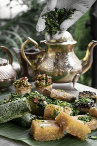 Close-up of food on table