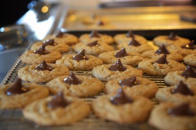 Close-up of cookies in kitchen. 