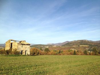 Old ruins on field