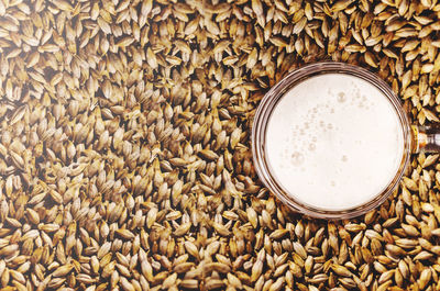 High angle view of breakfast on table