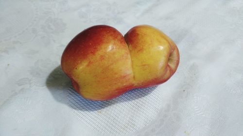 High angle view of heart shape on table