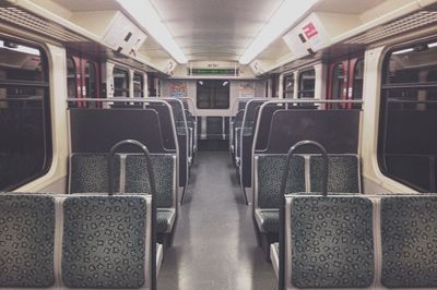 Interior of empty train