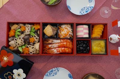 Close-up of food on table