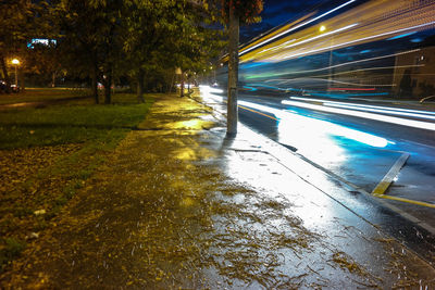 View of road at night