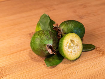 Close-up of fruits on table