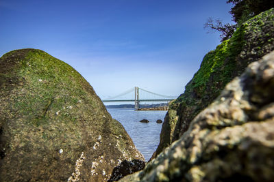 Bridge over sea against sky