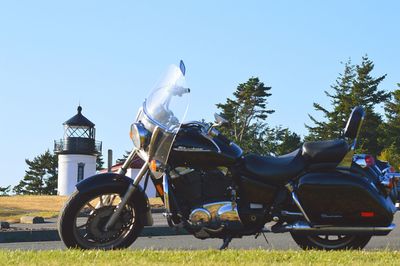 Motorcycle against clear sky