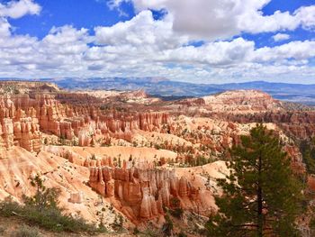 Scenic view of landscape against cloudy sky