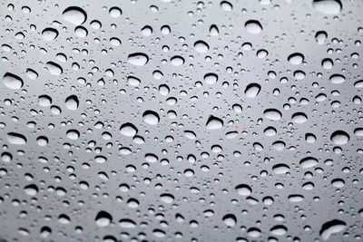 Close-up of water drops on glass