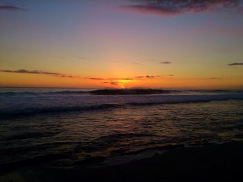 Scenic view of sea during sunset