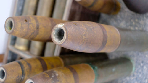 Close-up of rusty pipes