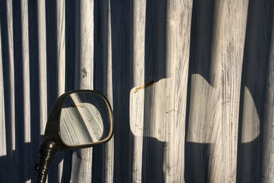 Close-up of mirror reflection